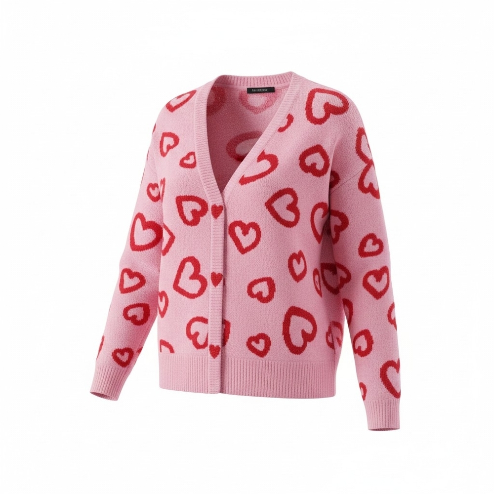 💚FOR SALE ONLY NO TRADES 💚Pink Heart Pattern Sweater Small NWT